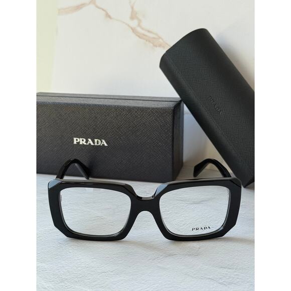NEW Prada PR C09V Black Rectangular Eyeglasses Frames main image 5